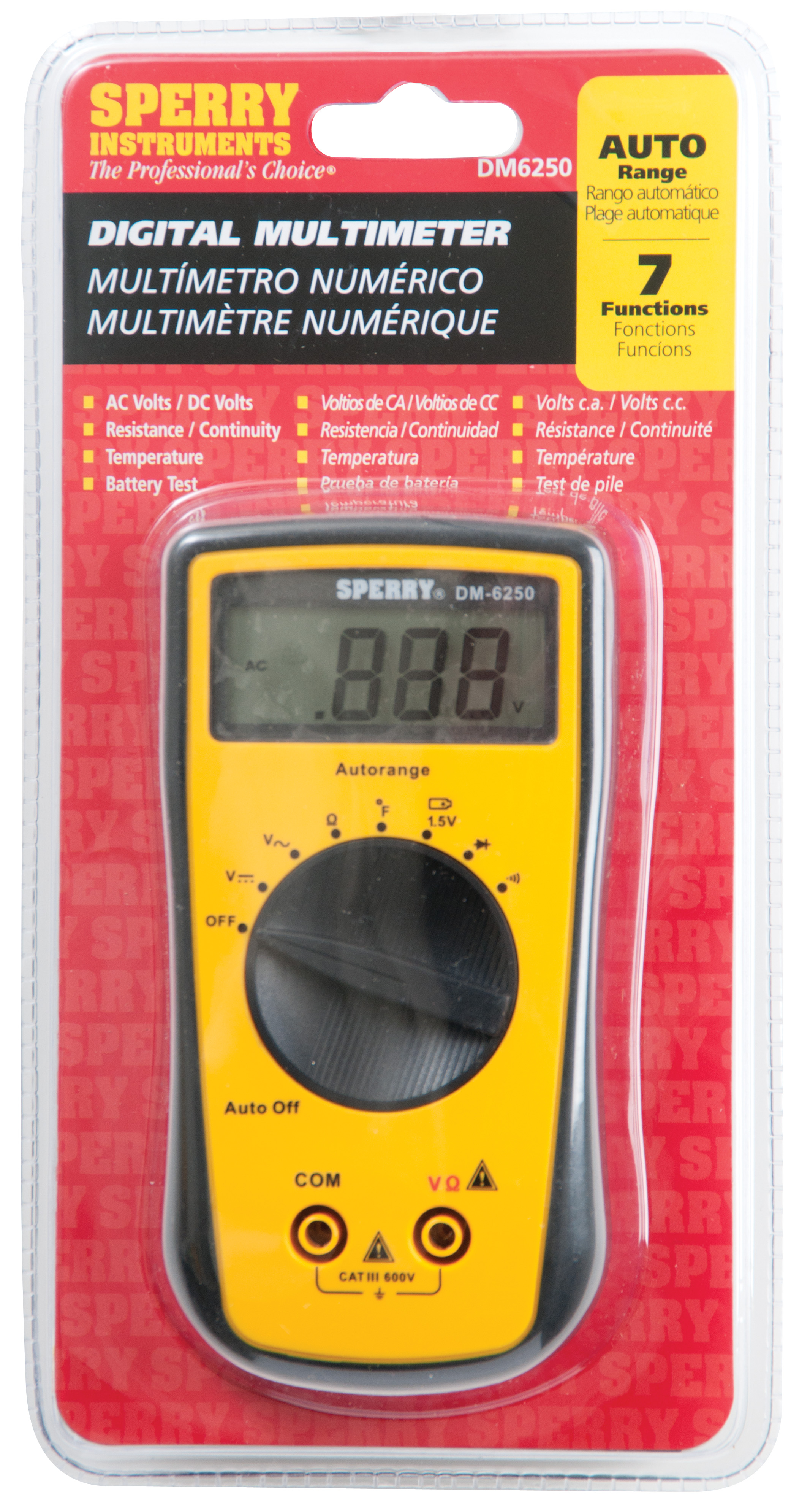 Digital Multimeter, 7 Function AC/DC Voltage, Resistance