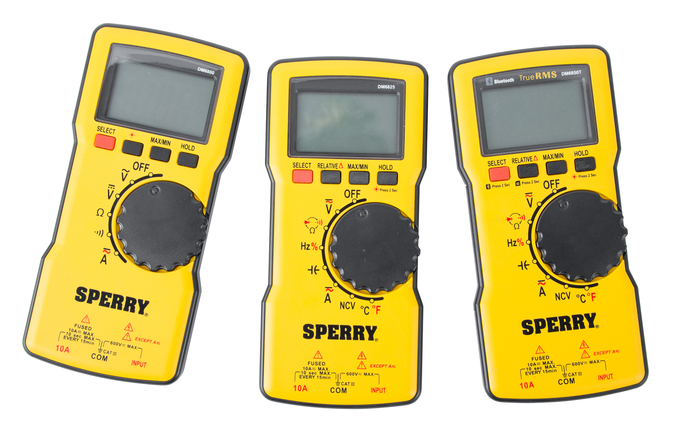 10A Sperry Instruments DM6800 Autoranging 600V AC/DC Yellow Digital Thin Multimeter 10A Sperry Instruments DM6800 Autoranging 600V AC/DC Yellow Digital Thin Multimeter
